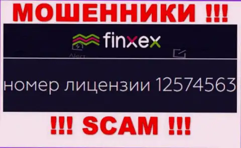 Finxex скрывают свою мошенническую сущность, показывая на своем сервисе лицензию на осуществление деятельности