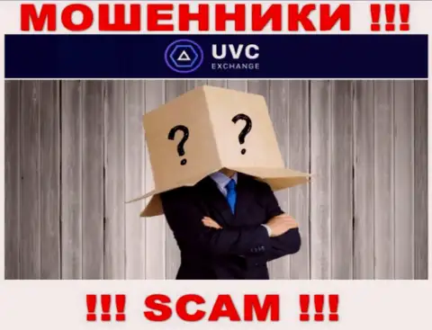 Не взаимодействуйте с internet-мошенниками UVCExchange - нет сведений об их прямых руководителях