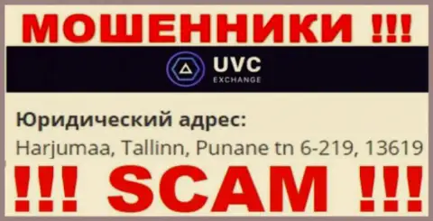 UVC Exchange - это преступно действующая контора, которая прячется в офшоре по адресу: Harjumaa, Tallinn, Punane tn 6-219, 13619