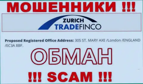 Так как адрес регистрации на сайте Zurich Trade Finco фейк, то в таком случае и работать с ними не рекомендуем