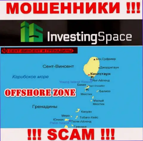 ИнвестингСпейс расположились на территории - St. Vincent and the Grenadines, избегайте совместного сотрудничества с ними