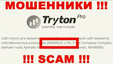 Данные о юр. лице Tryton Pro - это контора Jerminus LTD