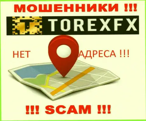 TorexFX не засветили свое местонахождение, на их сайте нет сведений о юридическом адресе регистрации