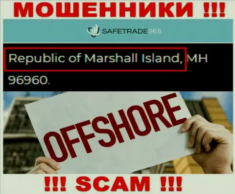 Marshall Island - офшорное место регистрации мошенников Safe Trade 365, предоставленное на их сайте