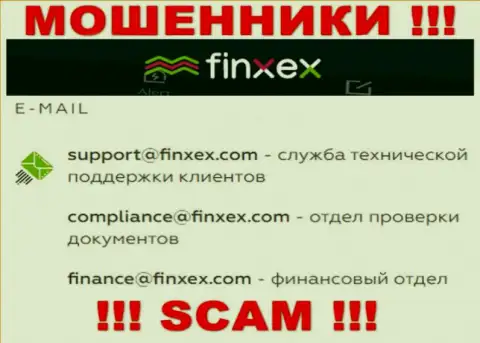 В разделе контактов разводил Finxex Com, указан именно этот e-mail для обратной связи