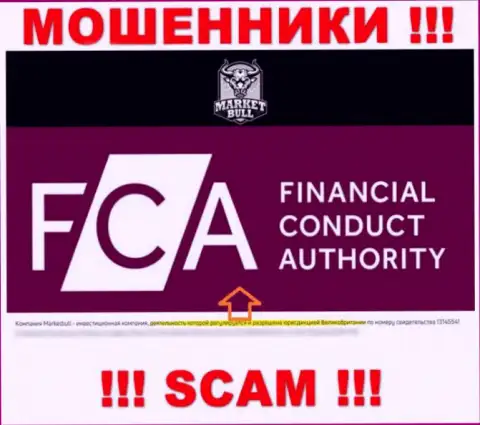 Не переводите деньги в контору MarketBull Co Uk, ведь их регулятор - Financial Conduct Authority - это МОШЕННИК