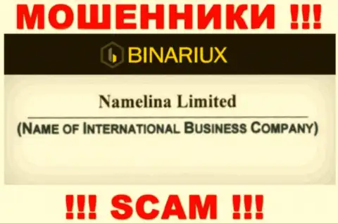 Binariux - это интернет-аферисты, а руководит ими Namelina Limited