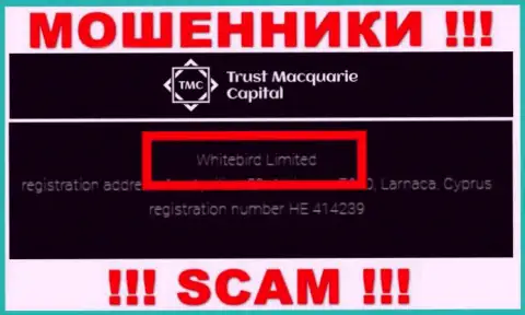 Номер регистрации, который принадлежит преступно действующей конторе Trust Macquarie Capital: HE 414239