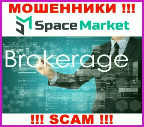 Тип деятельности жульнической конторы Space Market - это Broker