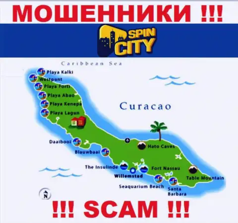 Юридическое место базирования Casino-SpincCity Com на территории - Curacao