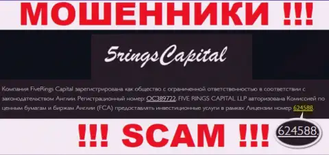 FiveRings-Capital Com представили лицензию на осуществление деятельности на онлайн-сервисе, но это не обозначает, что они не МОШЕННИКИ !!!