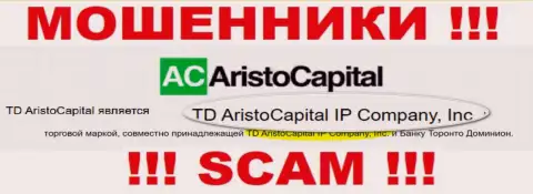 Юридическое лицо интернет мошенников АристоКапитал - TD AristoCapital IP Company, Inc, данные с сайта воров