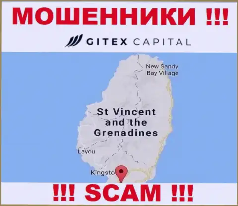 У себя на онлайн-ресурсе Gitex Capital написали, что они имеют регистрацию на территории - St. Vincent and the Grenadines