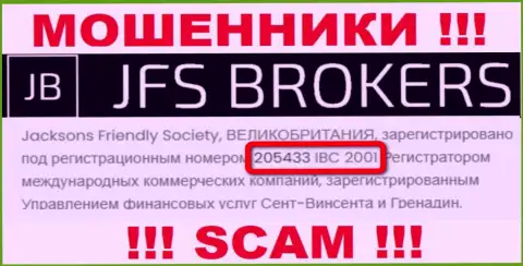 Будьте очень бдительны !!! Номер регистрации JFS Brokers - 205433 IBC 2001 может быть фейком