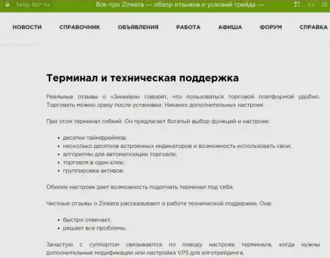 Подробный обзор функционала официального информационного сервиса брокера Zinnera в обзоре на сайте tvoy-bor ru