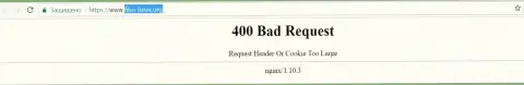Официальный веб-сервис forex дилера Fibo Forex несколько дней заблокирован и выдает - 400 Bad Request (неверный запрос)