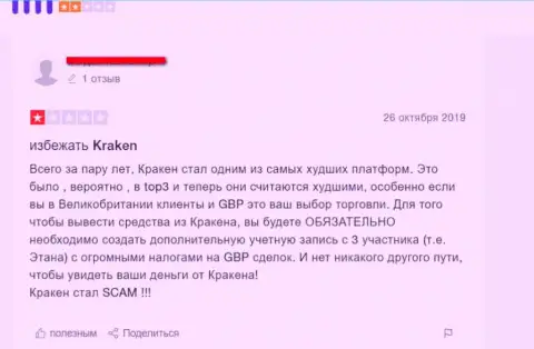 Сотрудничая совместно с обманной криптовалютной компанией Кракен Вы можете остаться без единого рубля (недоброжелательный комментарий)