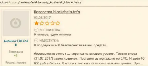 Blockchain - это незаконный криптовалютный кошелек, где кровные пропадают безвозвратно (недоброжелательный отзыв из первых рук)